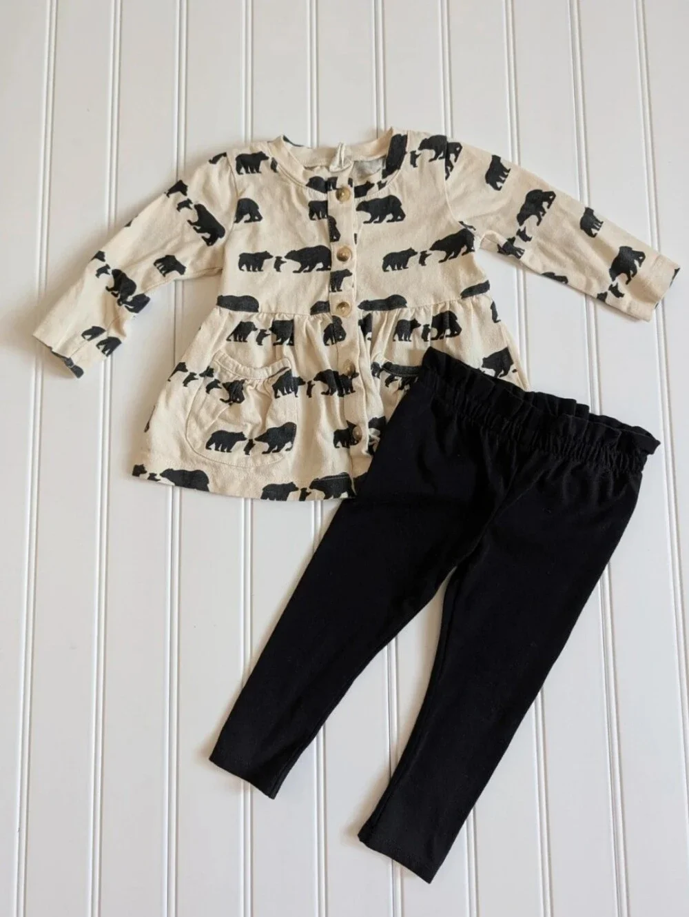Kate Quinn 12-18 long sleeve bears dress Tunic Top organic cotton fall outfit